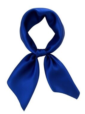 Blue Satin Scarf 19x19, Western Cowboy Cowgirl Bandana, Boho Coastal Ranch Wear